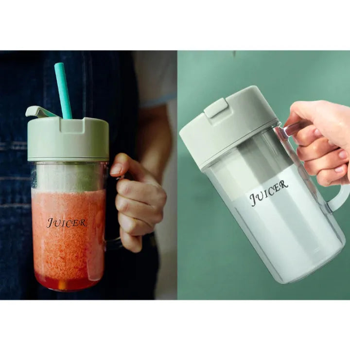 2 in1 PORTABLE FRUIT JUICER WITH STRAW BLADE RECHARGEABLE BLENDER JUICER crusher juicer , USB Rechargable juicer