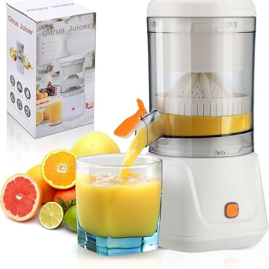 Electric Citrus Juicer Portable Orange Squeezer USB Charging for Lemon Lime Grapefruit Juice, suitable for Travel gym Picnic Camping Kitchen White