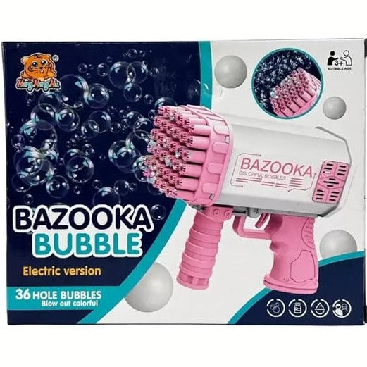 36 Holes Bazooka Colorful Bubble Machine Gun- Pink