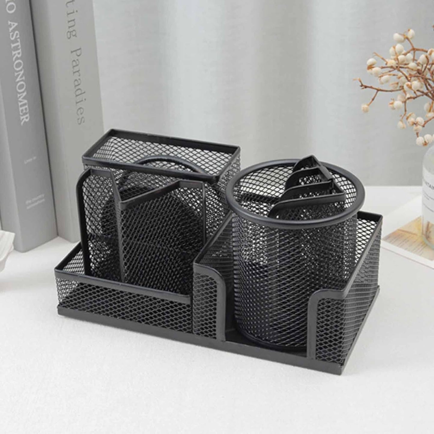 Metal Pen Holder - Mesh Desk Organizer for Office Storage, New Design