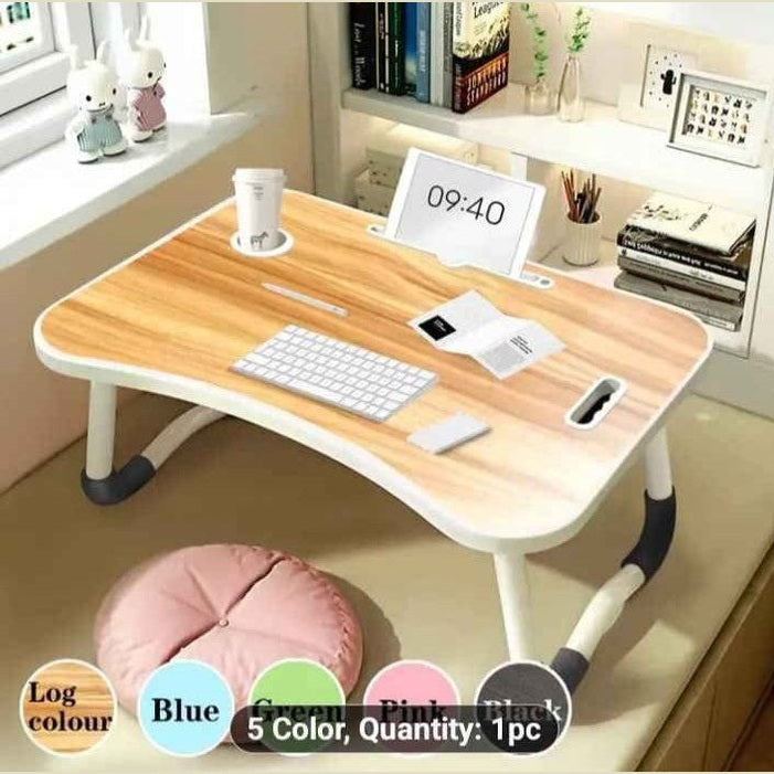 Portable Wood Laptop Table for Bed | Folding Desk for Gaming and Office Work
