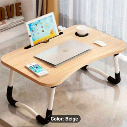 Portable Wood Laptop Table for Bed | Folding Desk for Gaming and Office Work