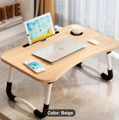 Portable Wood Laptop Table for Bed | Folding Desk for Gaming and Office Work