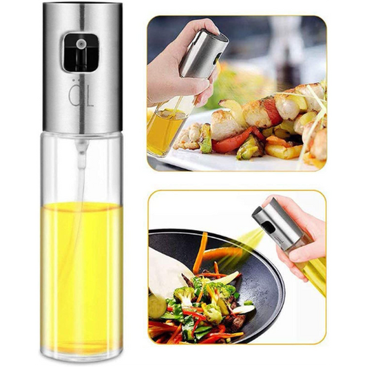 Stainless Steel 100ml Edible Oil Spray Bottle for Cooking Baking BBQ and Salads Eco Friendly Leakproof Design