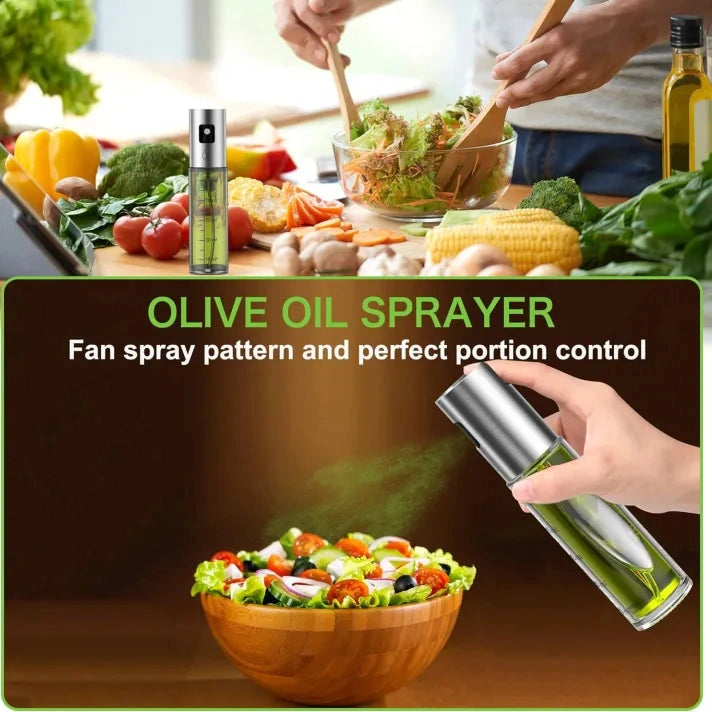 Stainless Steel 100ml Edible Oil Spray Bottle for Cooking Baking BBQ and Salads Eco Friendly Leakproof Design